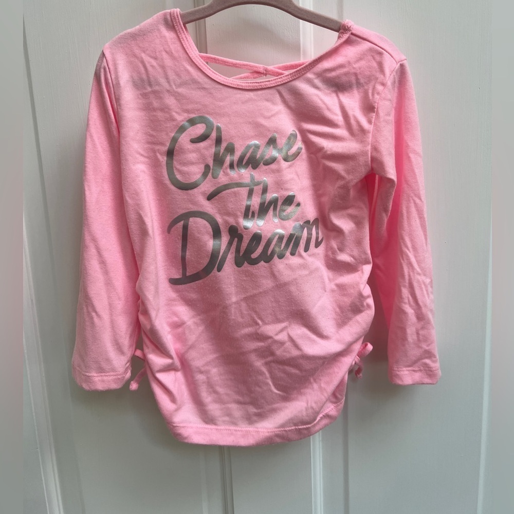 Xersion 2T Pink & Silver Chase the Dream Long Sleeve Girls Top Blouse